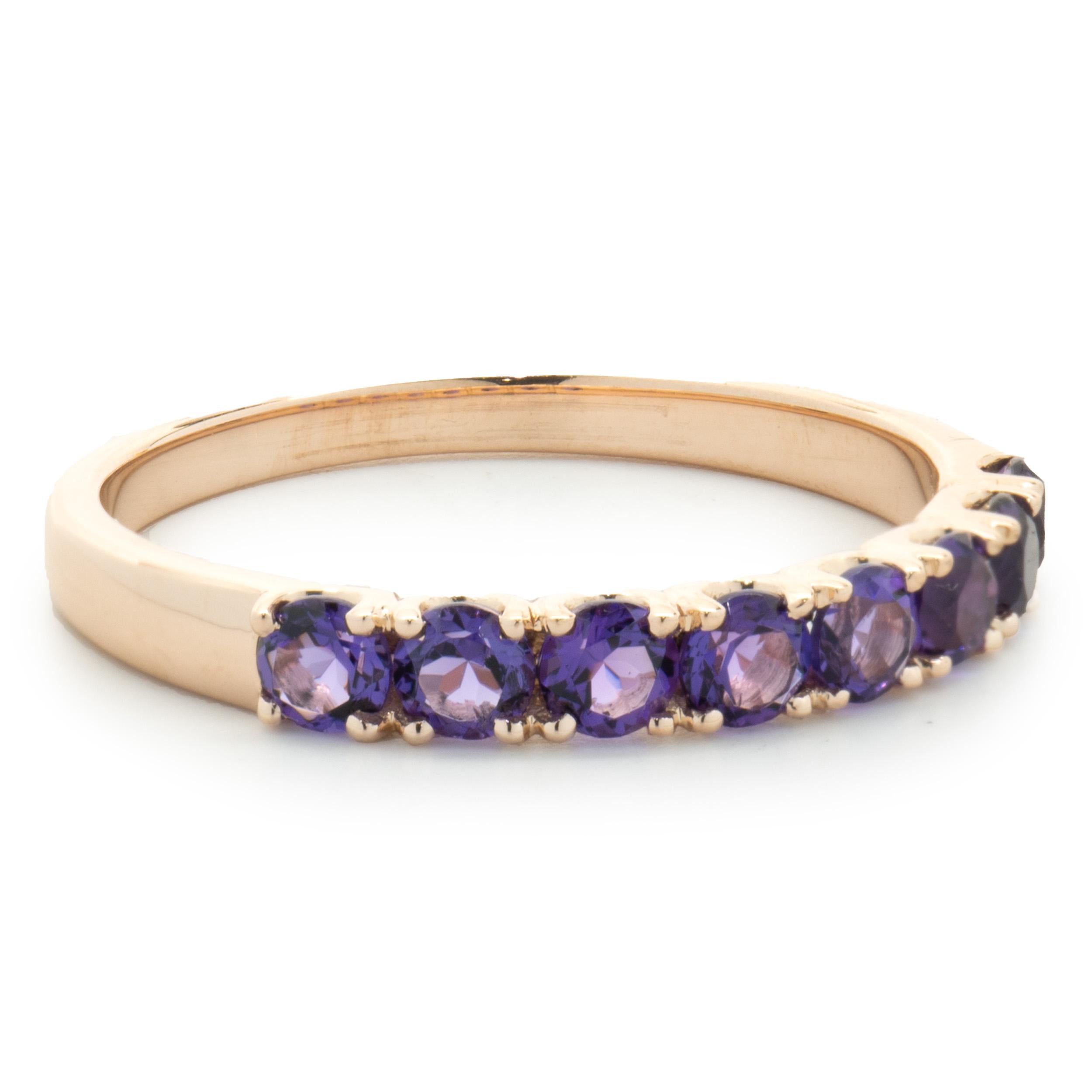 14 Karat Rose Gold Amethyst Band In Excellent Condition For Sale In Scottsdale, AZ