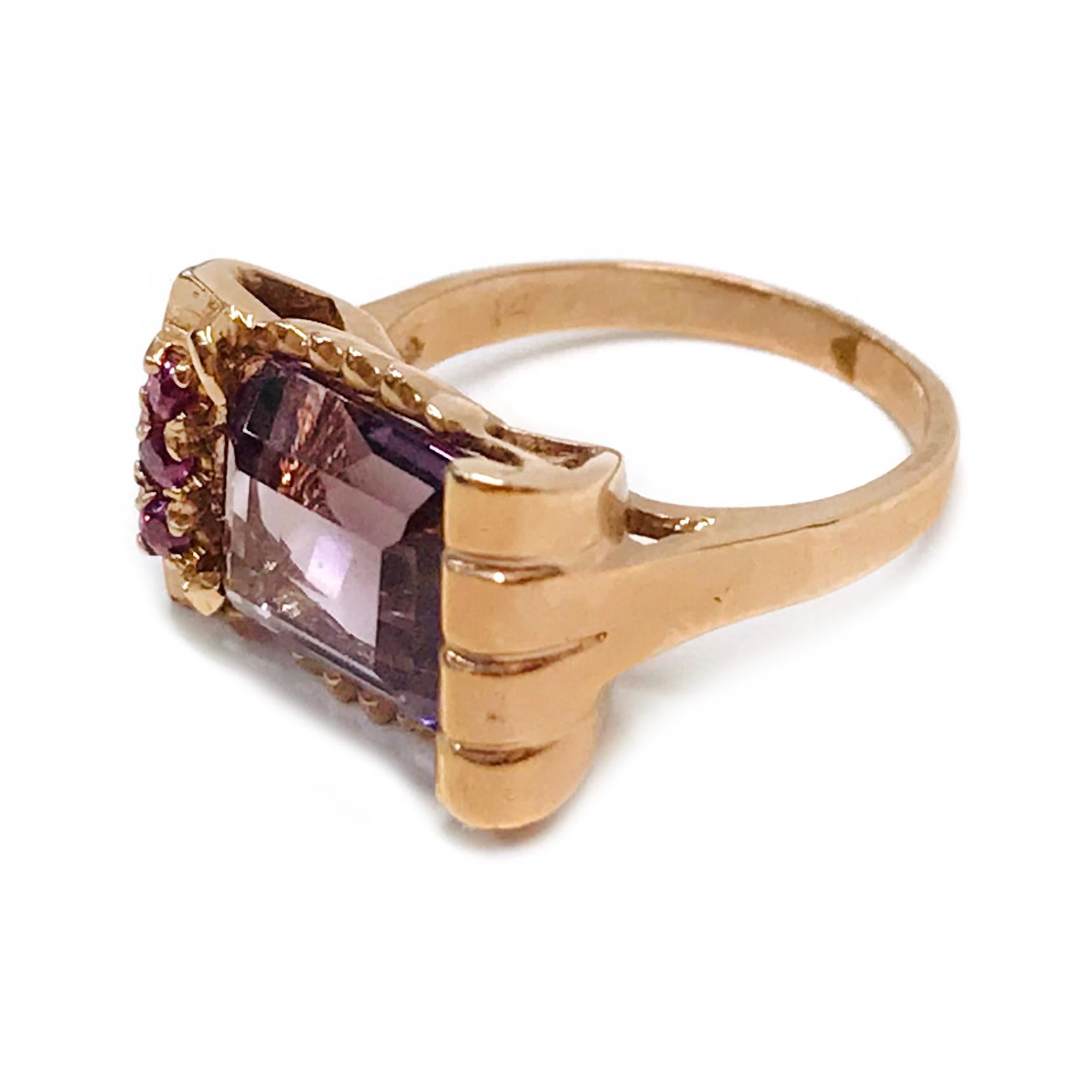 vintage rose gold ruby ring