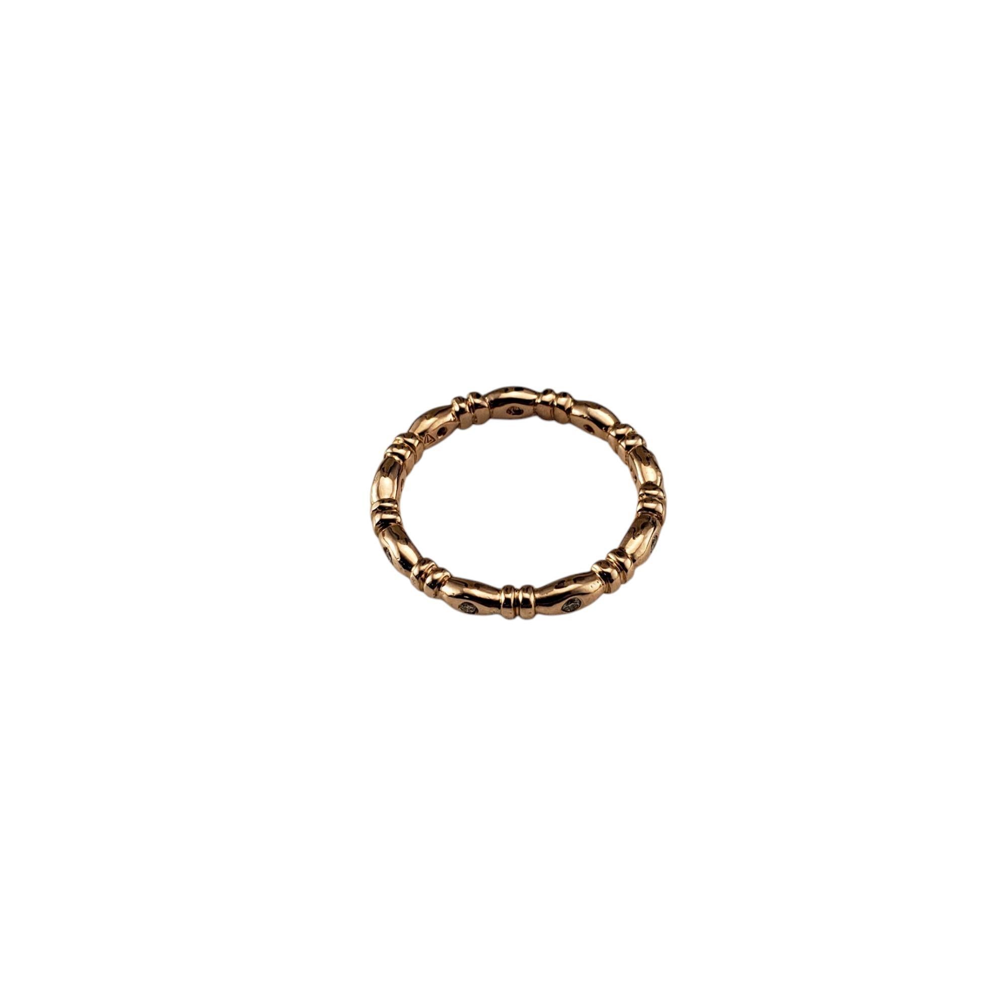 Brilliant Cut 14 Karat Rose Gold and Diamond Band Ring Size 6 #21340 For Sale