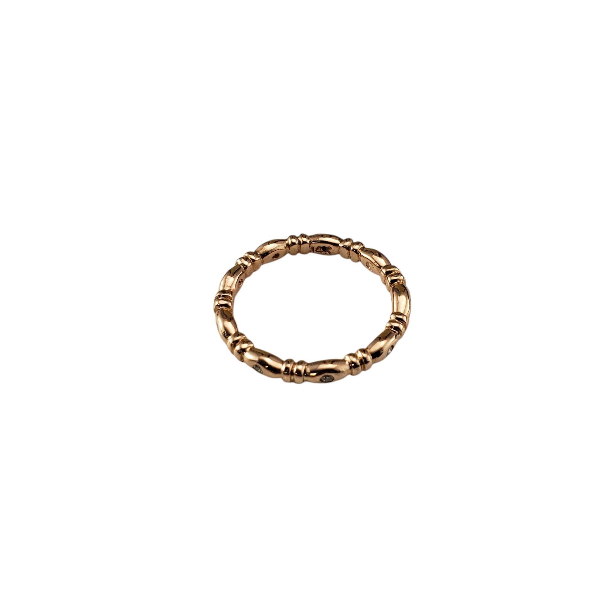 14 Karat Rose Gold and Diamond Band Ring Size 6 #21340 In Good Condition For Sale In Washington Depot, CT