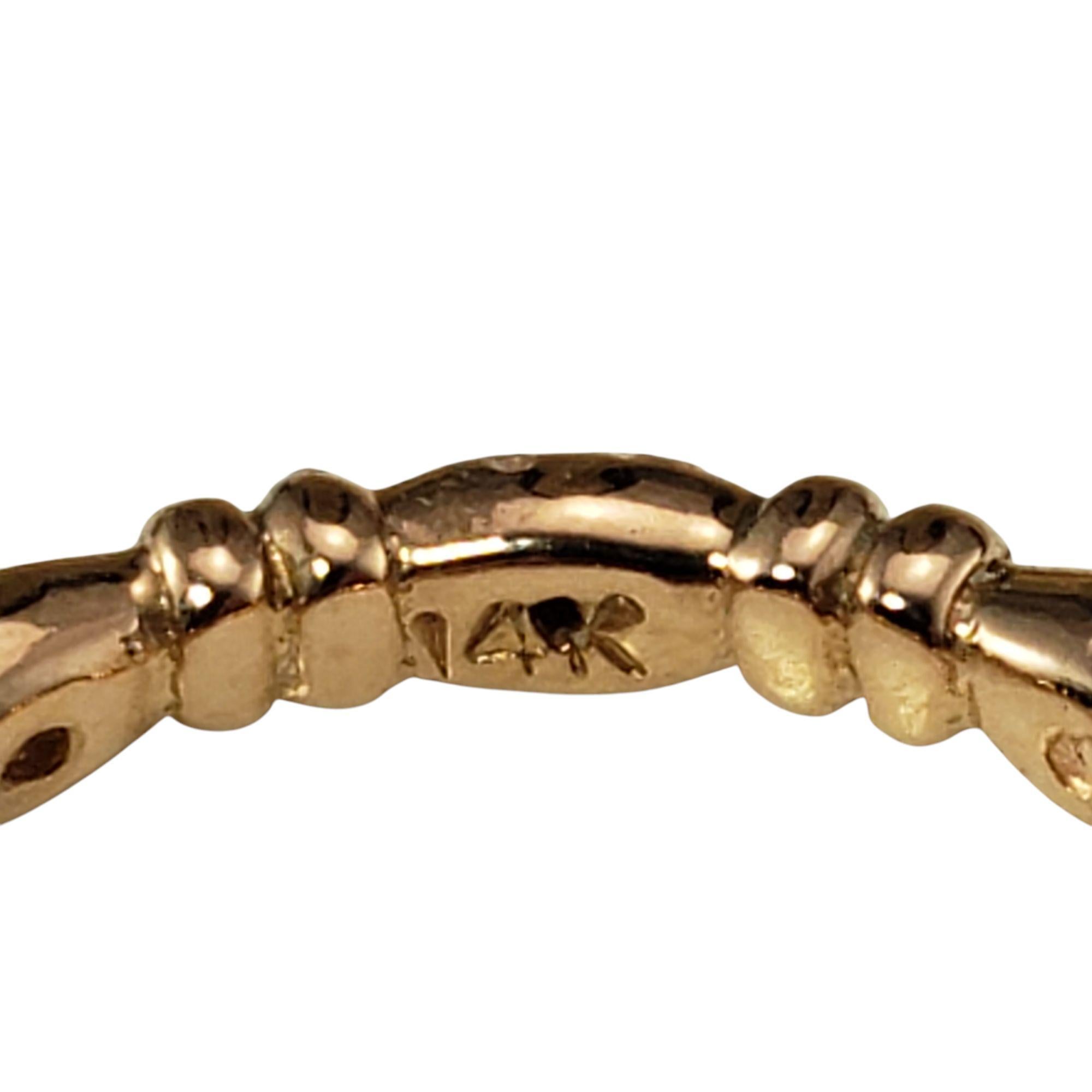 Women's 14 Karat Rose Gold and Diamond Band Ring Size 6 #21340 For Sale