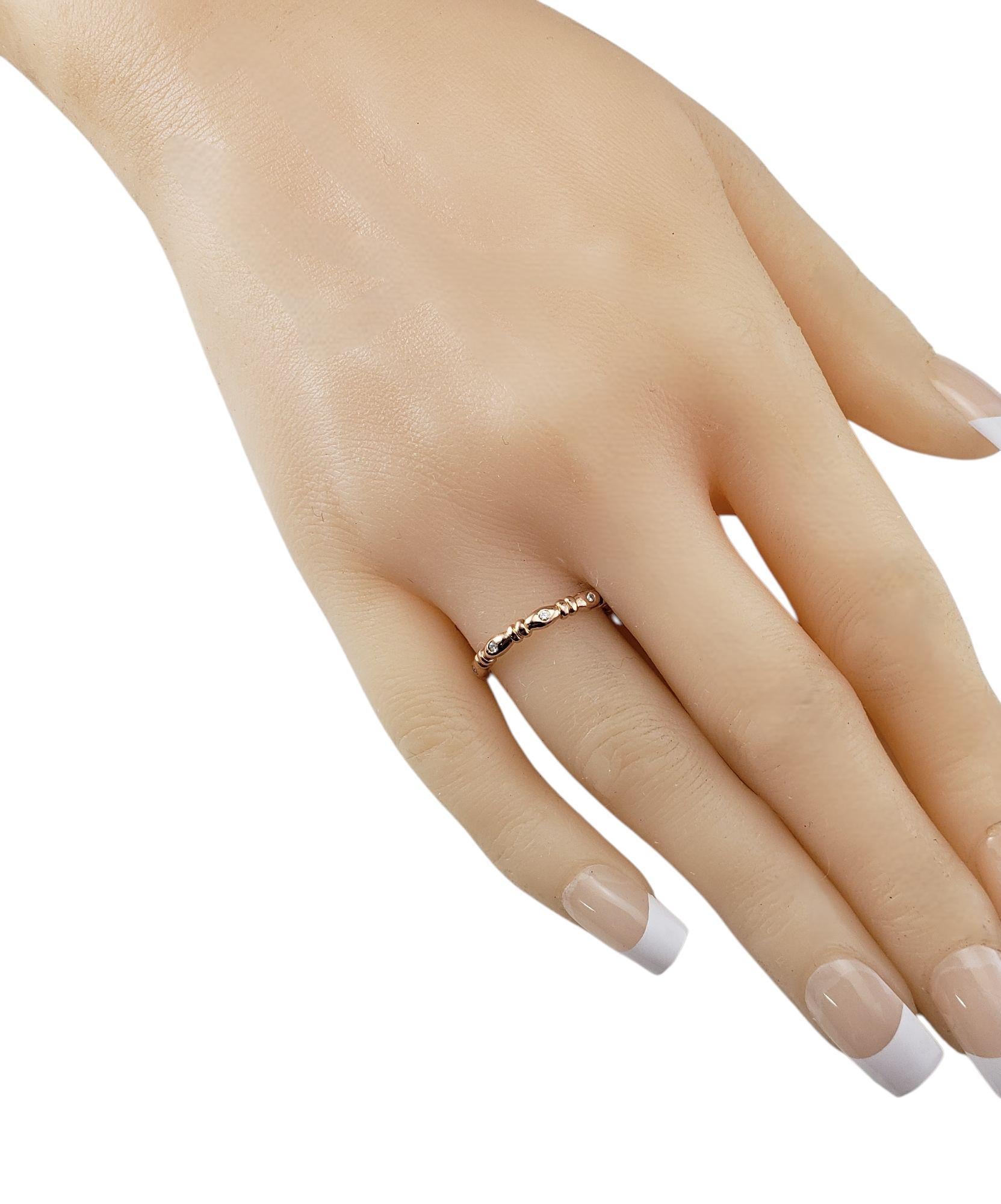 14 Karat Rose Gold and Diamond Band Ring Size 6 #21340 For Sale 1