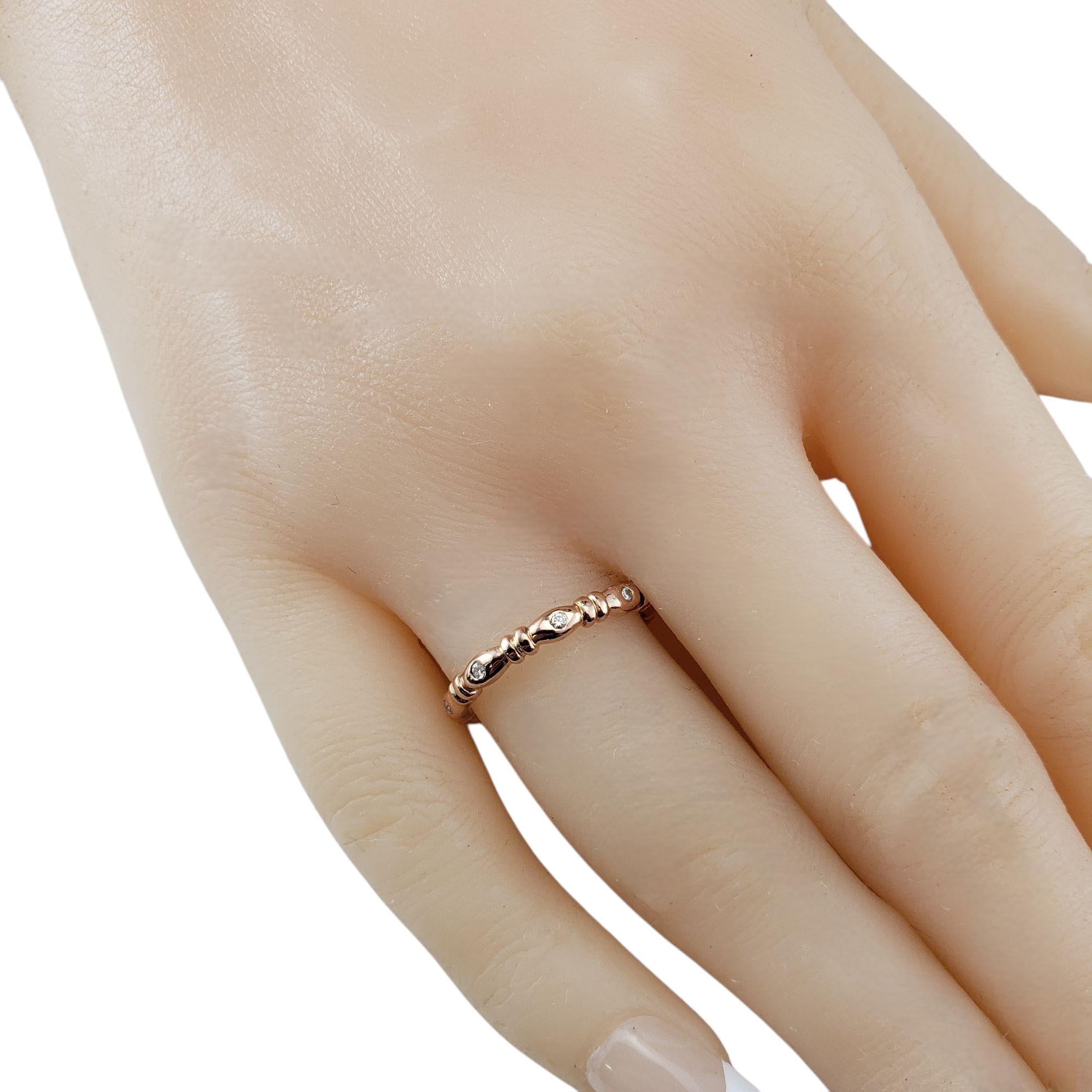 14 Karat Rose Gold and Diamond Band Ring Size 6 #21340 For Sale 2