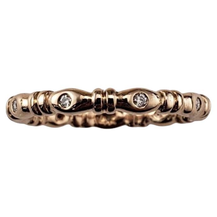 14 Karat Rose Gold and Diamond Band Ring Size 6 #21340