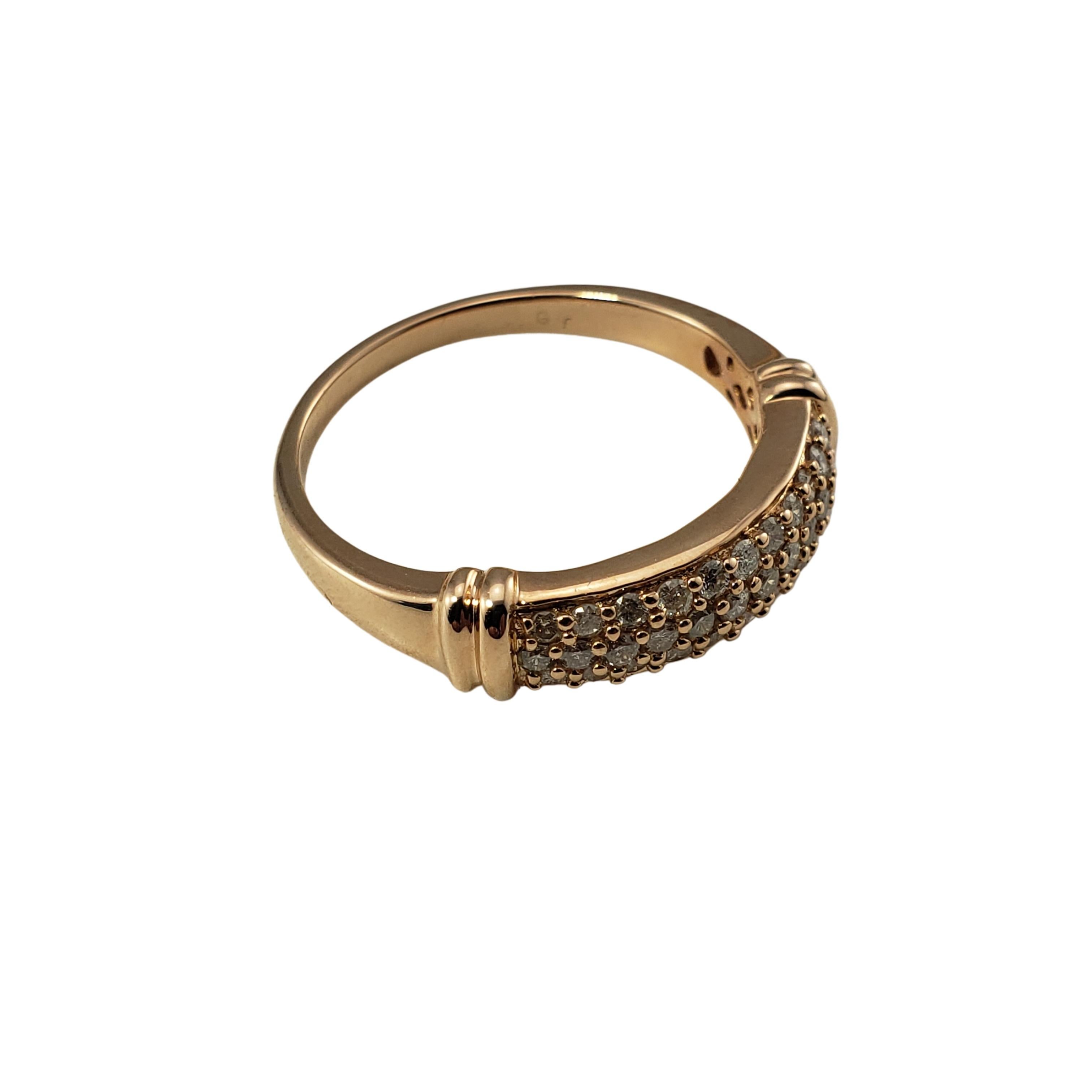 Brilliant Cut 14 Karat Rose Gold and Diamond Band Ring For Sale
