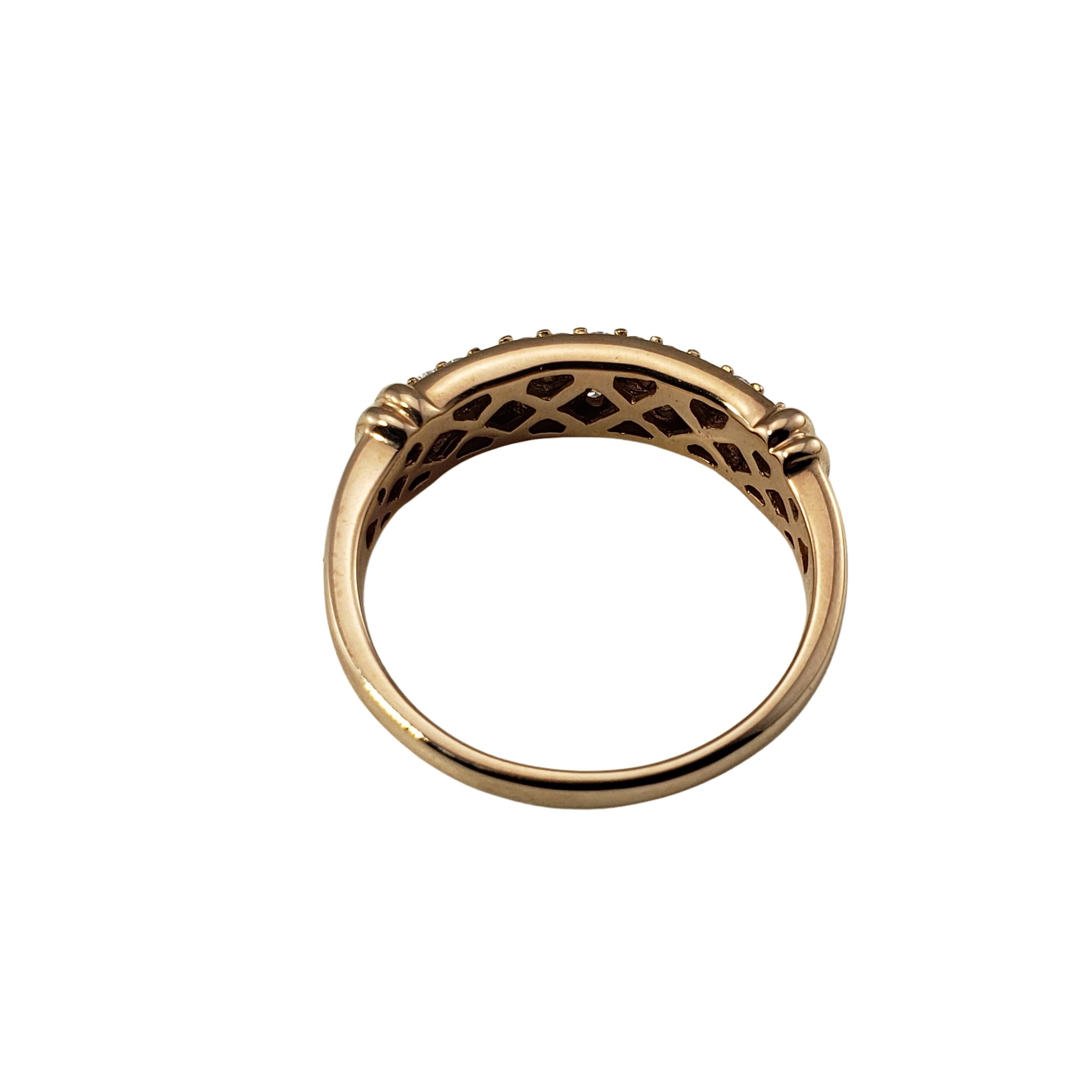 Women's 14 Karat Rose Gold and Diamond Band Ring For Sale