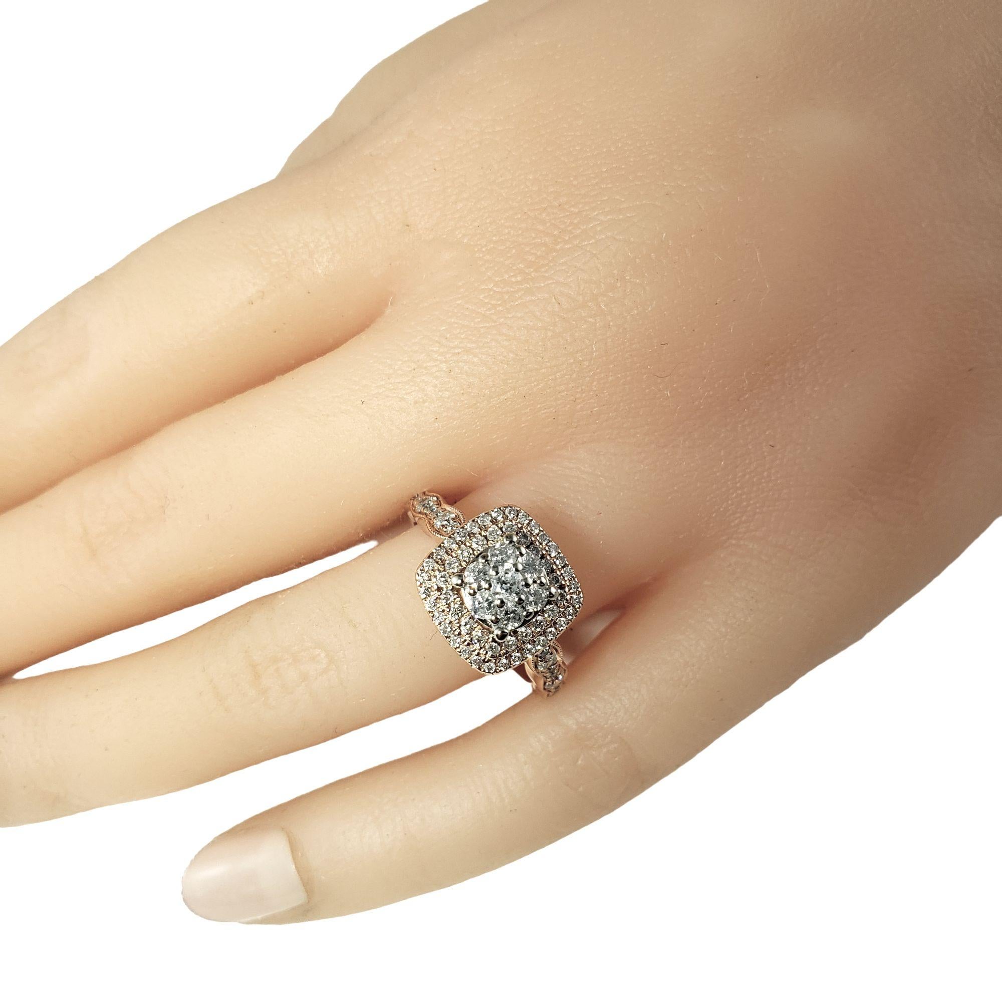 14 Karat Roségold und Diamant-Ring Größe 7 Damen im Angebot
