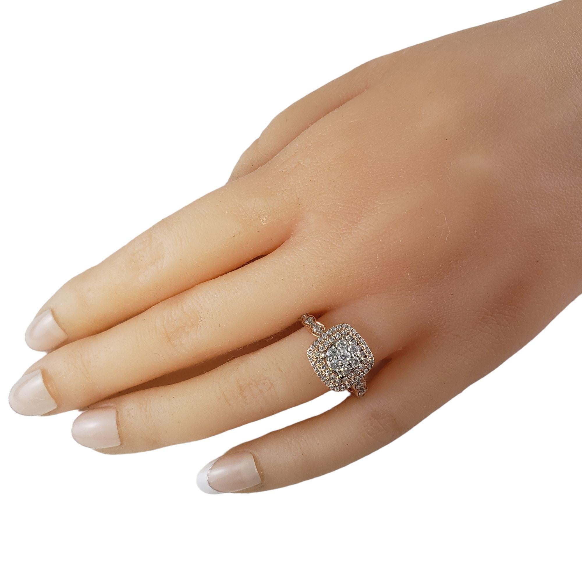 14 Karat Roségold und Diamant-Ring Größe 7 im Angebot 1