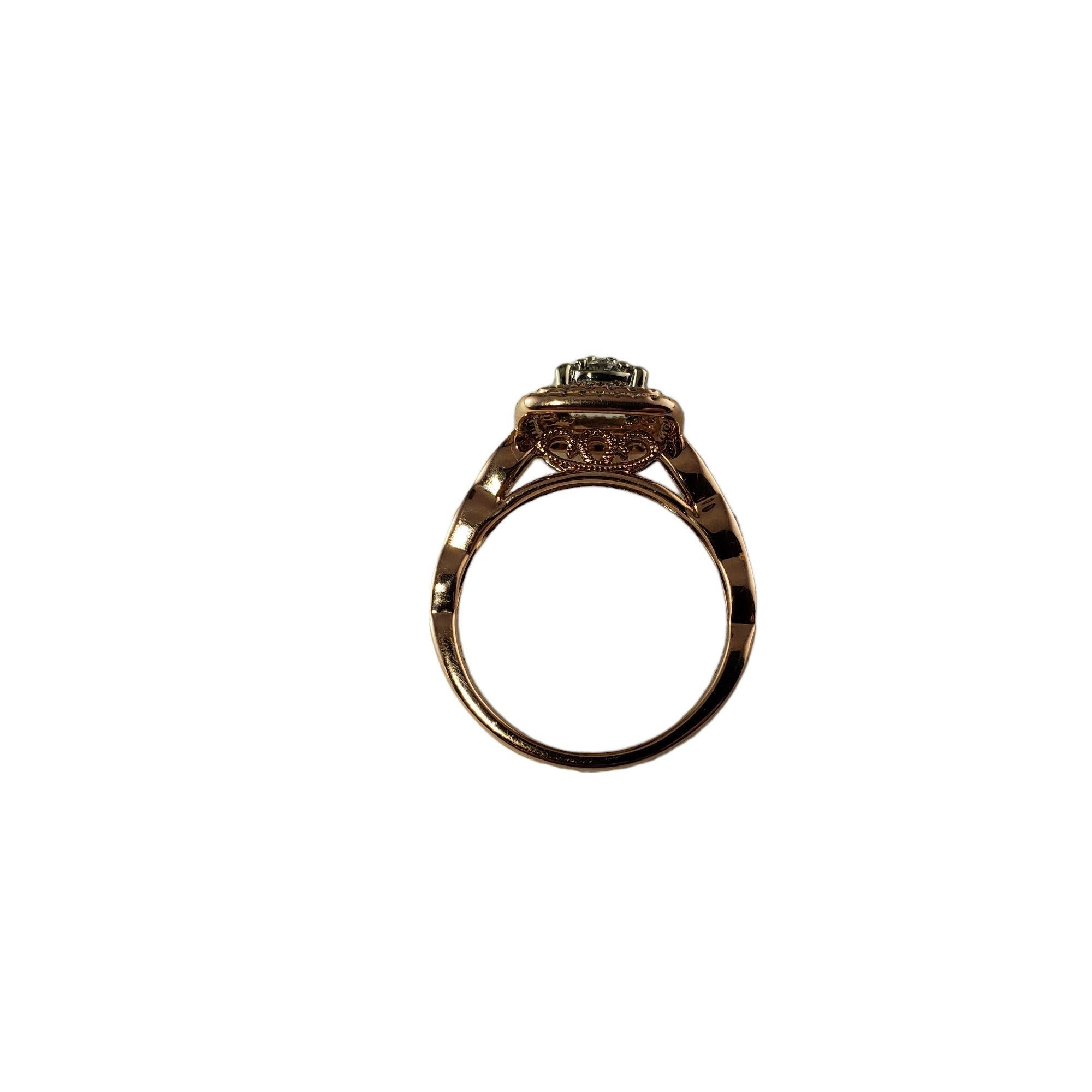 Anello in oro rosa 14 carati e diamanti misura 7 in vendita 3