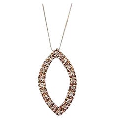 14 Karat Rose Gold and Pave Diamond Delicate Necklace