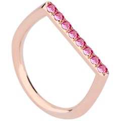 14 Karat Rose Gold and Pink Sapphire Stacking Ring