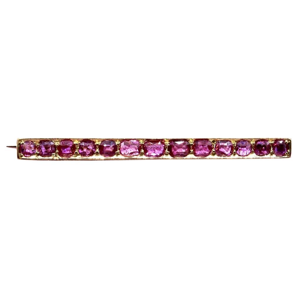 14 Kt Rose Gold and Ruby Tie Pin For Sale