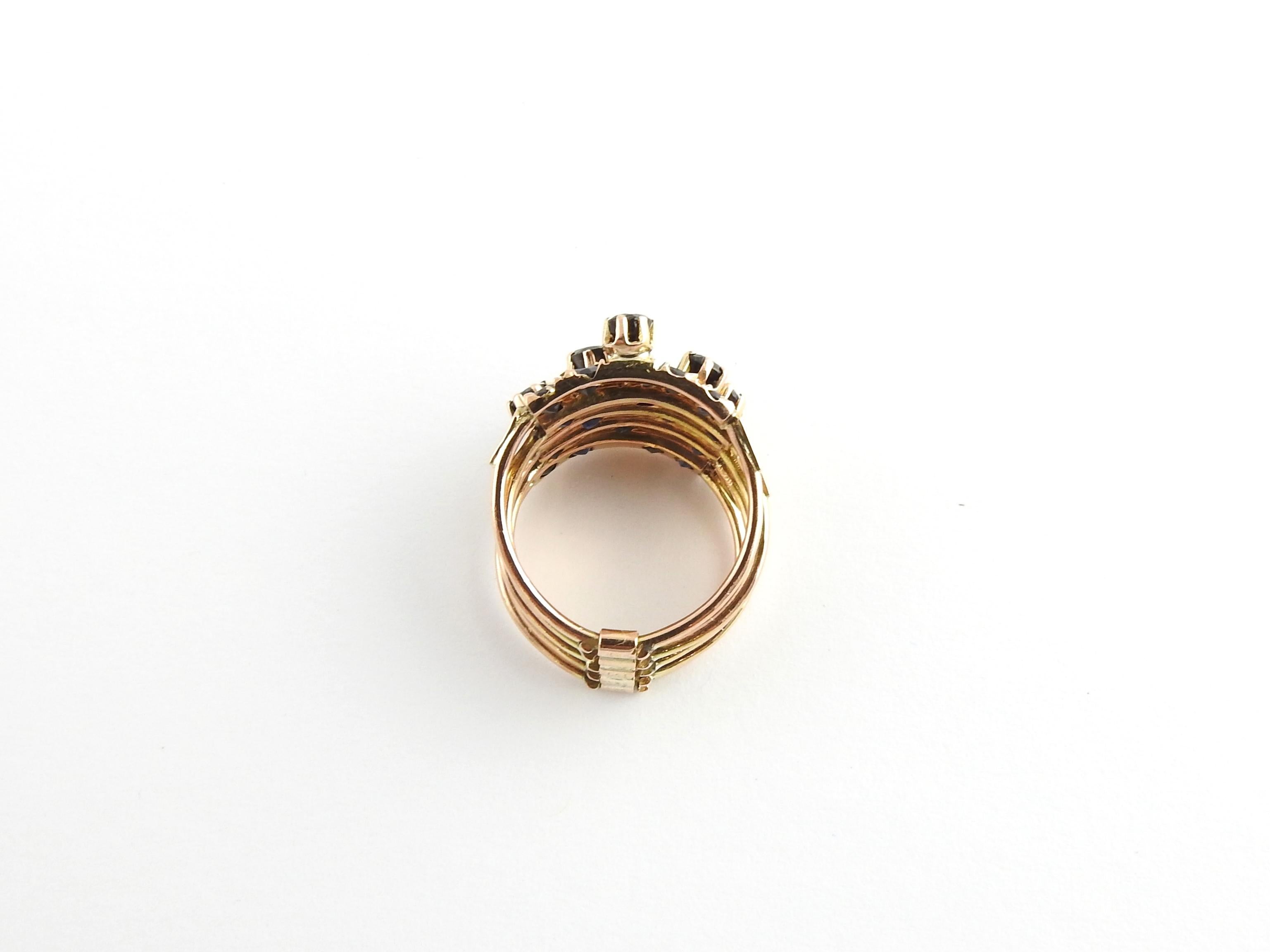 Women's 14 Karat Rose Gold and Sapphire Multi Band Ring