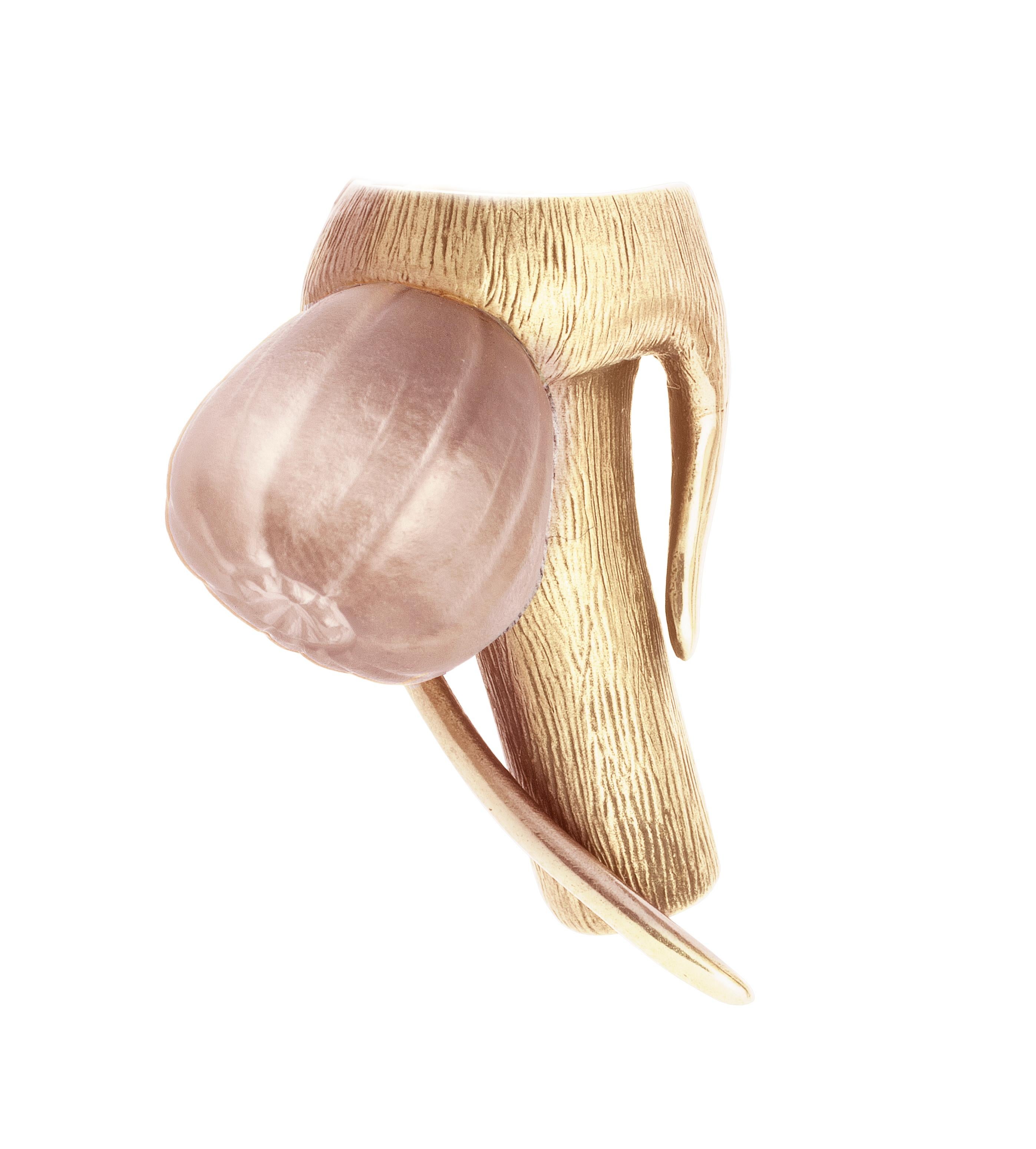 Boucles d'oreilles contemporaines en or rose quatorze carats de l'artiste en vente 3