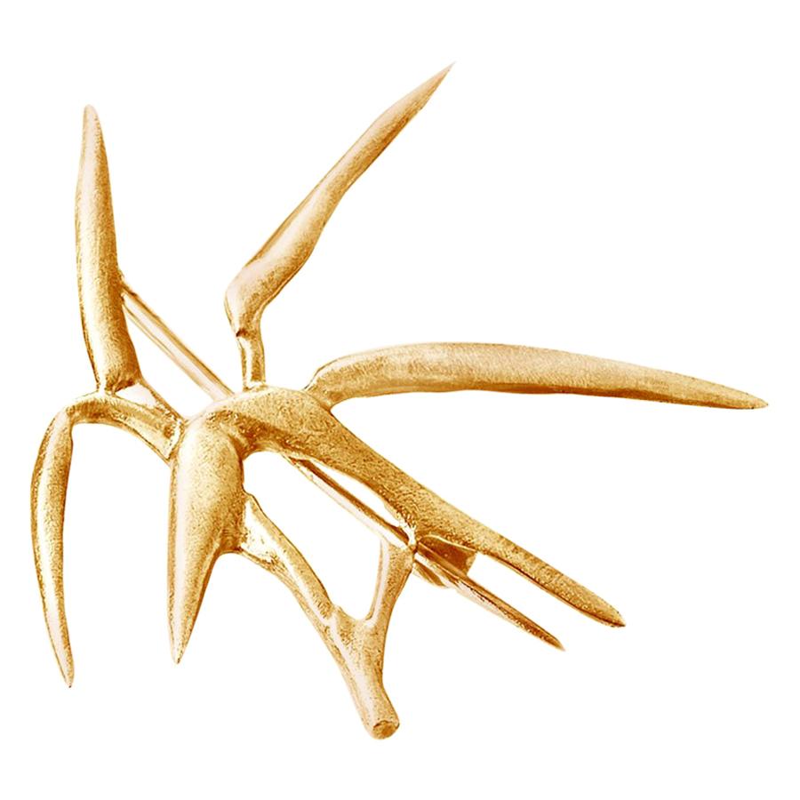 Fourteen Karat Rose Gold Bamboo Brooch N1 by the Artist Featured in Vogue For Sale