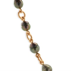 14 Karat Rose Gold Baroque South Sea Tahitian Pearl Station Necklace