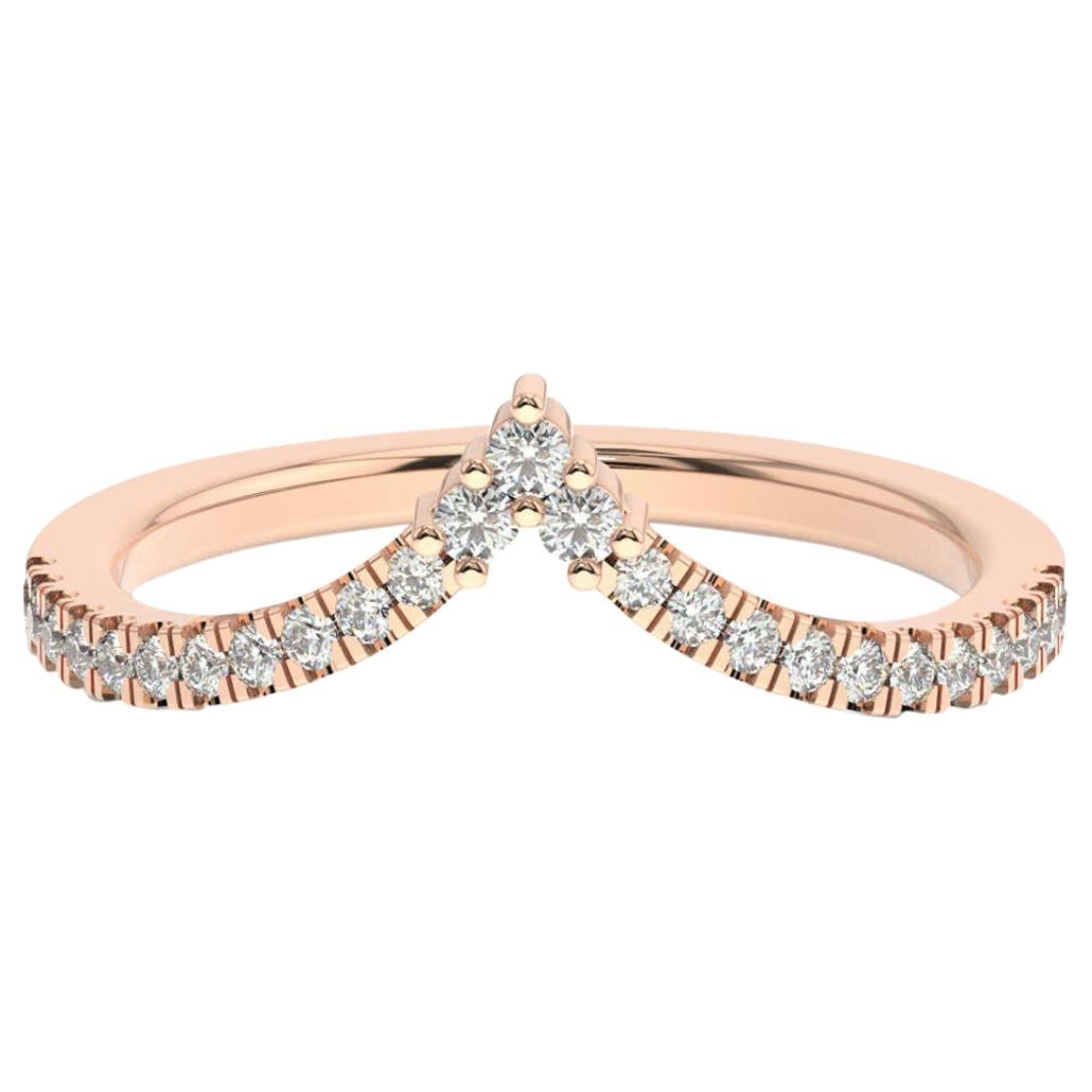 14 Karat Roségold Belle Diamant Ring '1/5 Karat' im Angebot