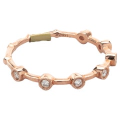 Used 14 Karat Rose Gold Bezel Set Diamond Station Band