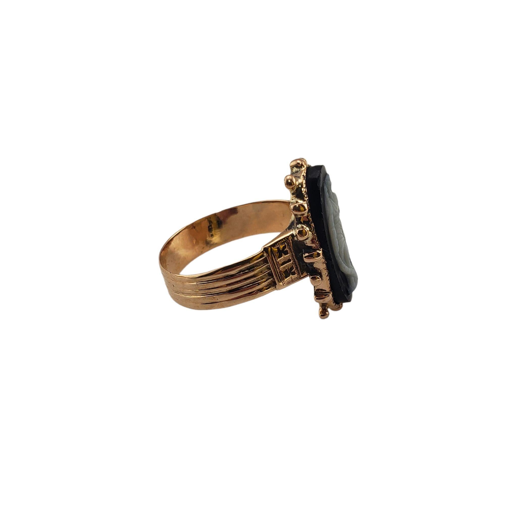 Women's 14 Karat Rose Gold Black Cameo Ring