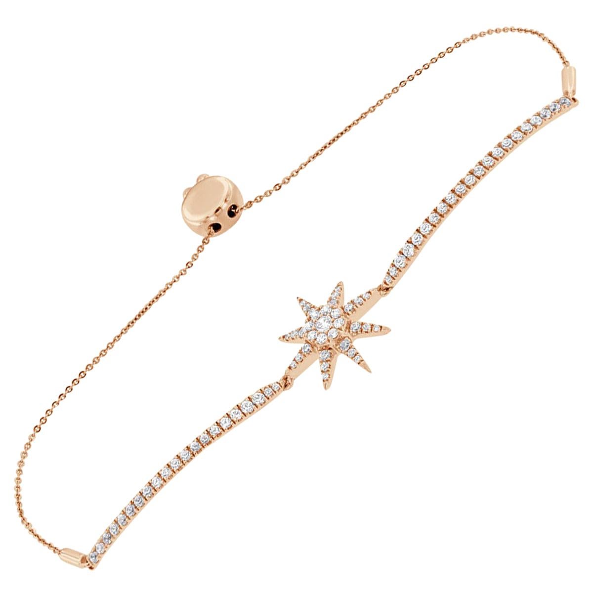 14 Karat Rose Gold Bolo Diamond Bracelet '1 Carat'