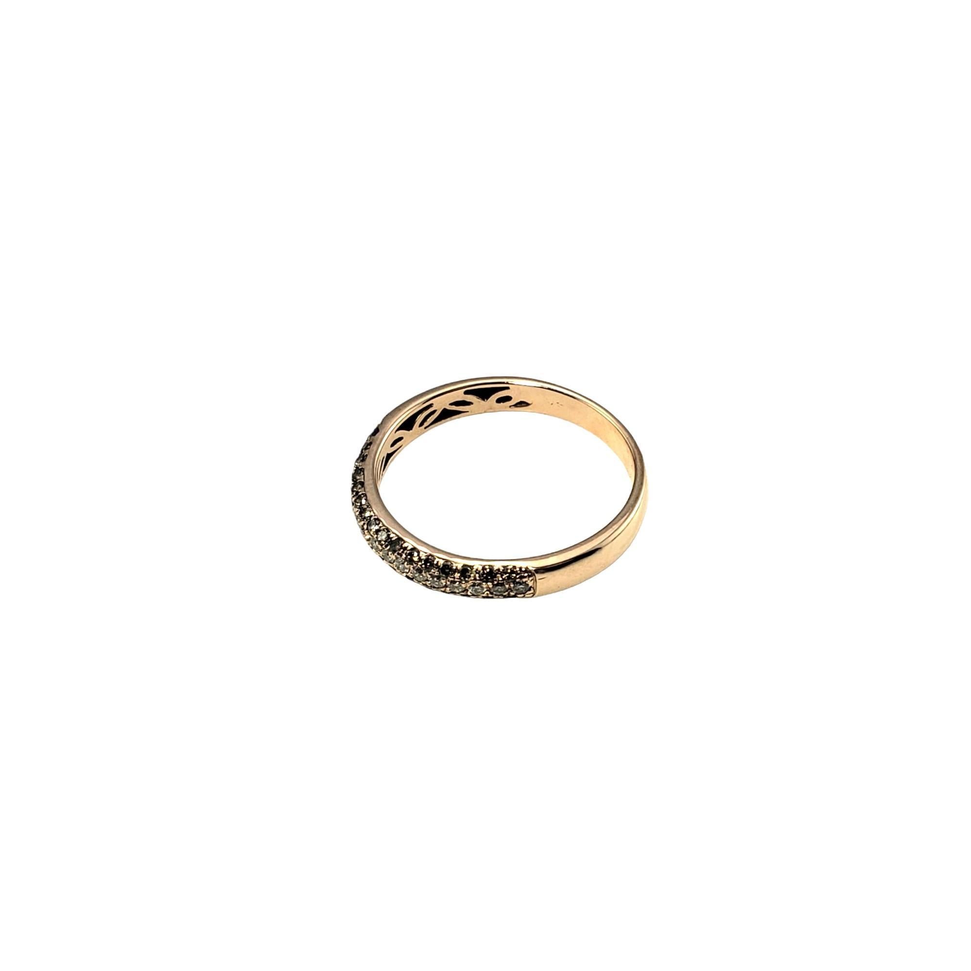 14 Karat Rotgold Braun und Weiß Diamant Band Ring Größe 9 im Zustand „Gut“ im Angebot in Washington Depot, CT