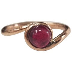 ruby cabochon ring 14 Karat Rose Gold Cabochon Cut Ruby Ring