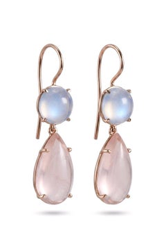 14 Karat Roségold Chalzedon Quarz Ohrringe