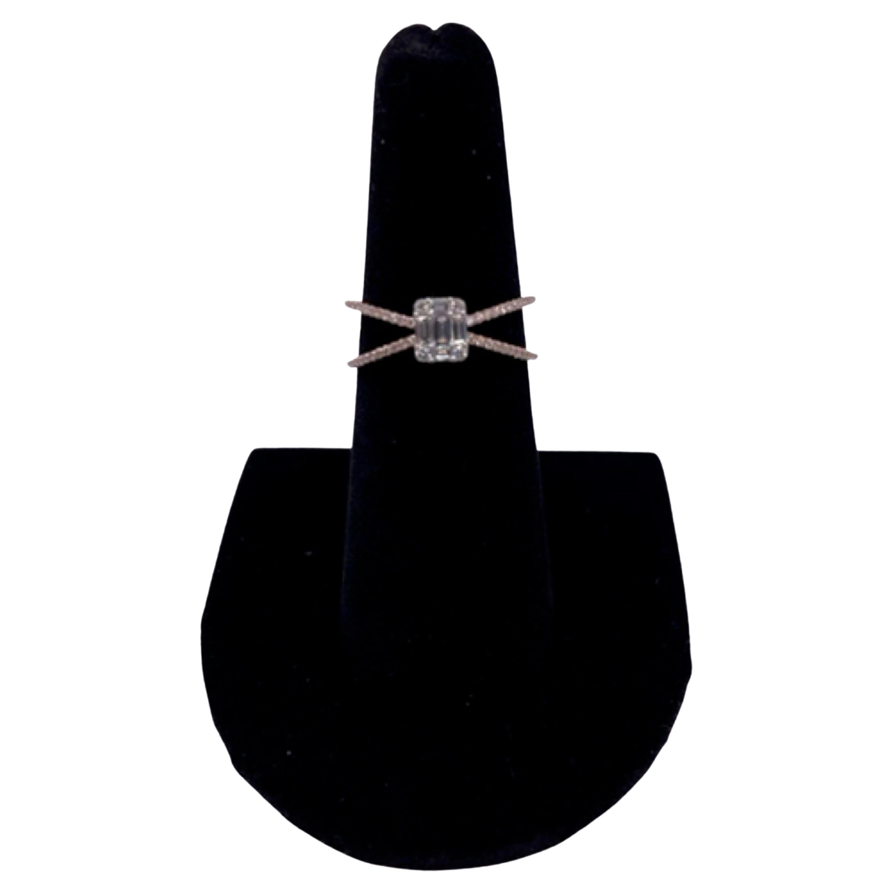 14 Karat Rose Gold Cocktail Diamond Ring For Sale