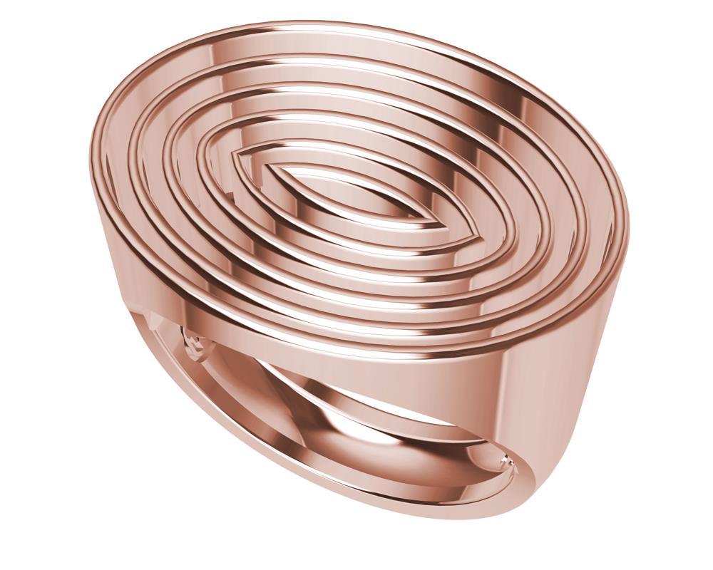 For Sale:  14 Karat Rose Gold Concave Ovals Ring 3