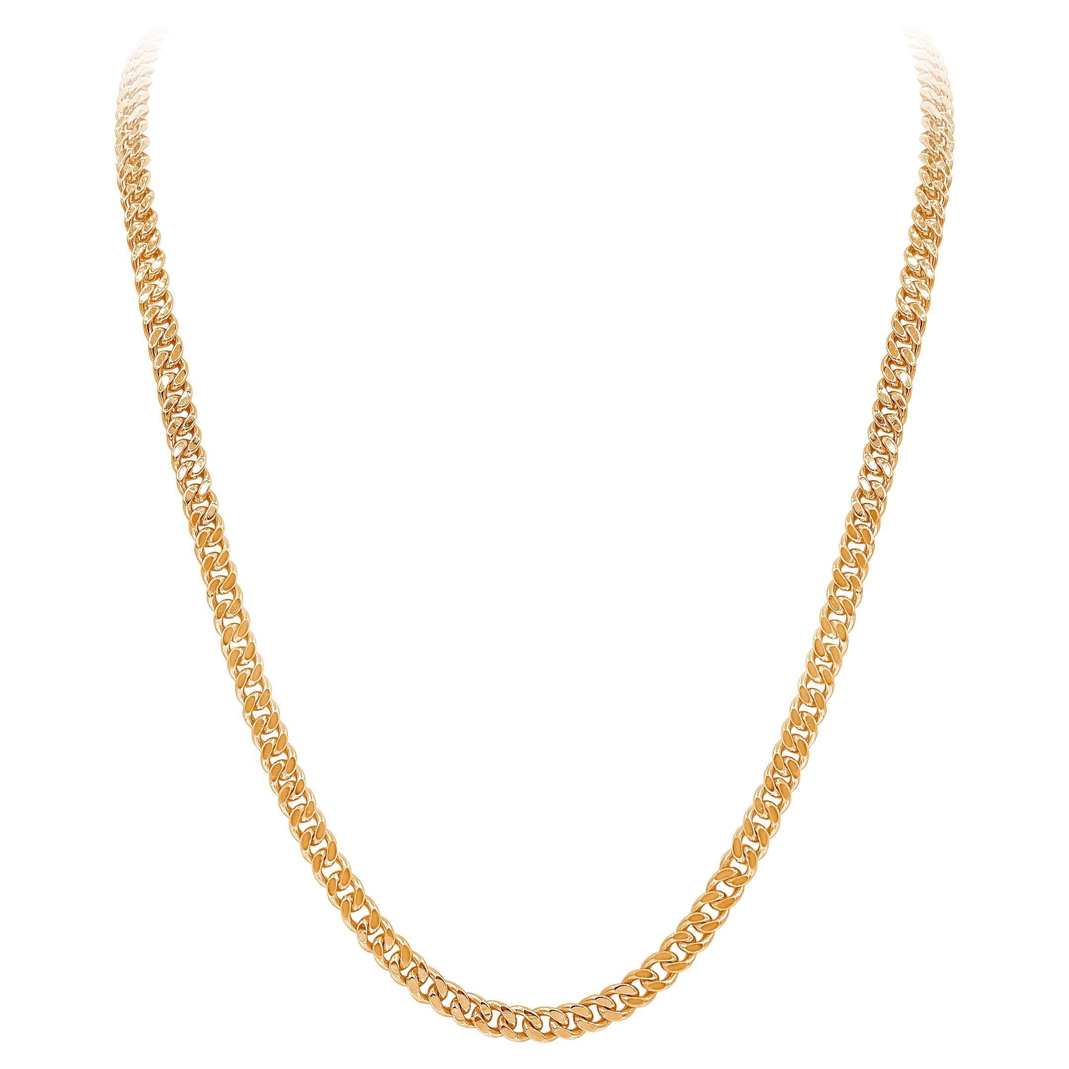 76 Grams Rose Gold Cuban Link Chain Necklace For Sale