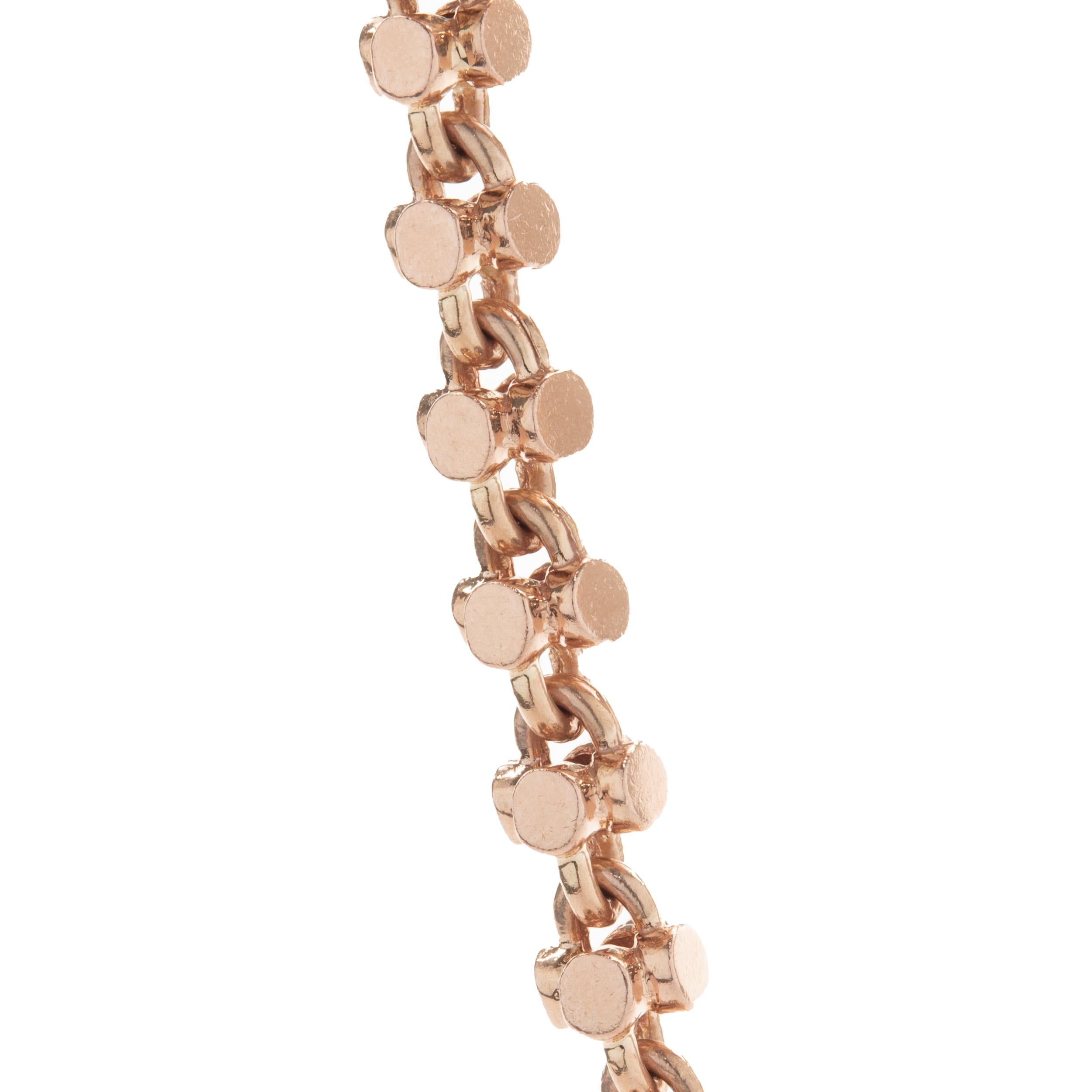 14 Karat Rose Gold Cube Set Princess Cut Diamond Cross Necklace In Excellent Condition For Sale In Scottsdale, AZ