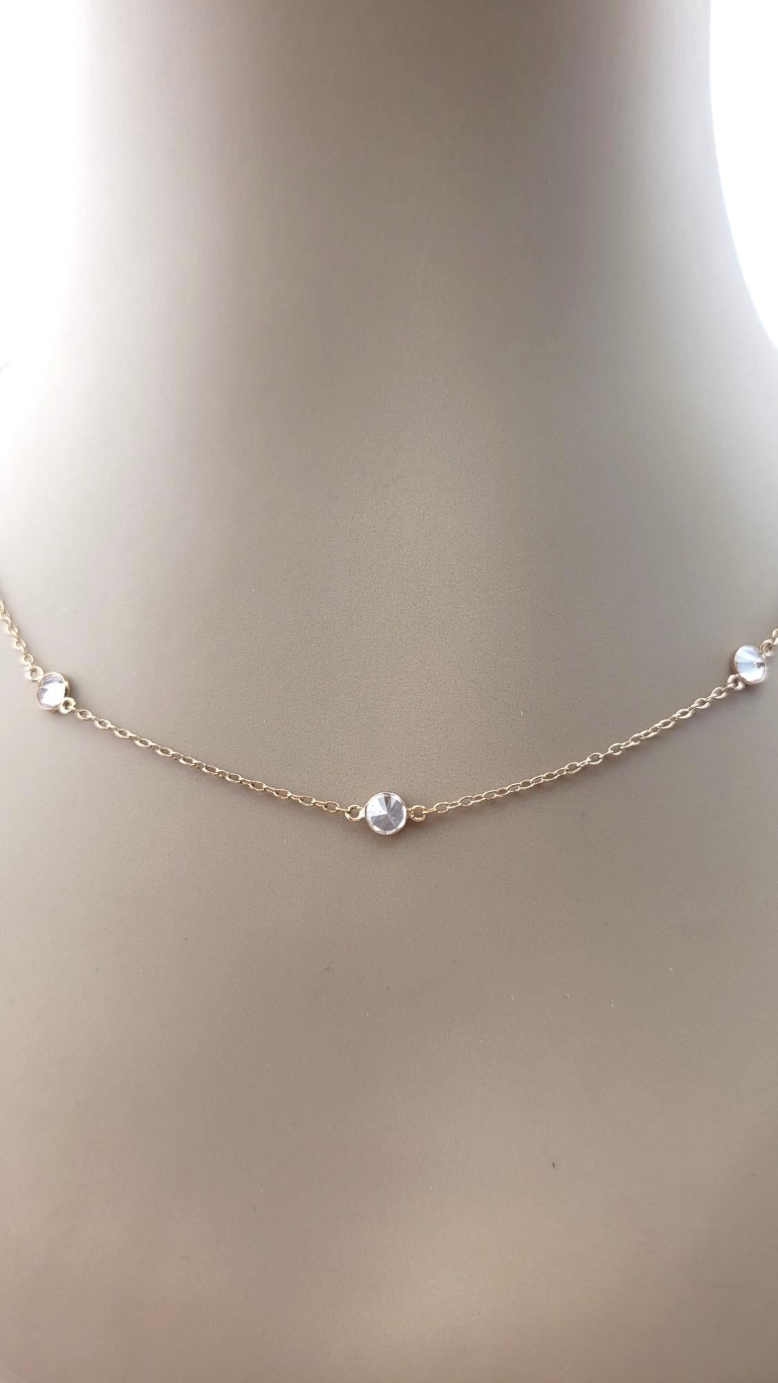 Collana Station in oro rosa 14 carati con zirconi #21494 In condizioni buone in vendita a Washington Depot, CT