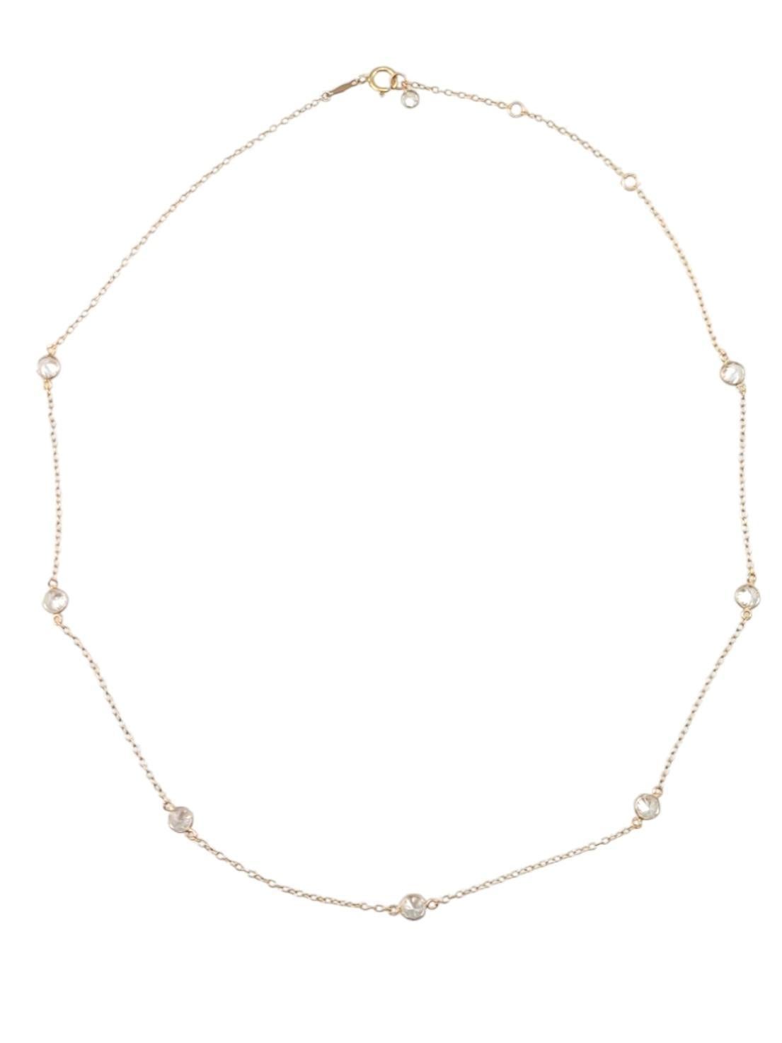 Collana Station in oro rosa 14 carati con zirconi #21494 in vendita 2