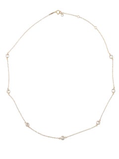 14 Karat Rose Gold Cubic Zirconia Station Necklace #21494