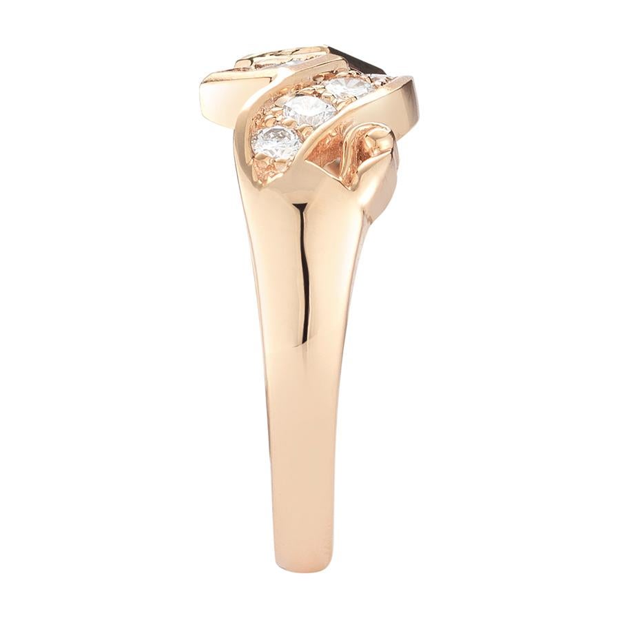 14 Karat Rose Gold Diamond Antique Reproduction Cocktail Ring with .66 carats total weight of G color VS clarity diamonds. The ring is a finger size 4.25 but can easily be made in any finger size. If you don't see something, say something! We are a