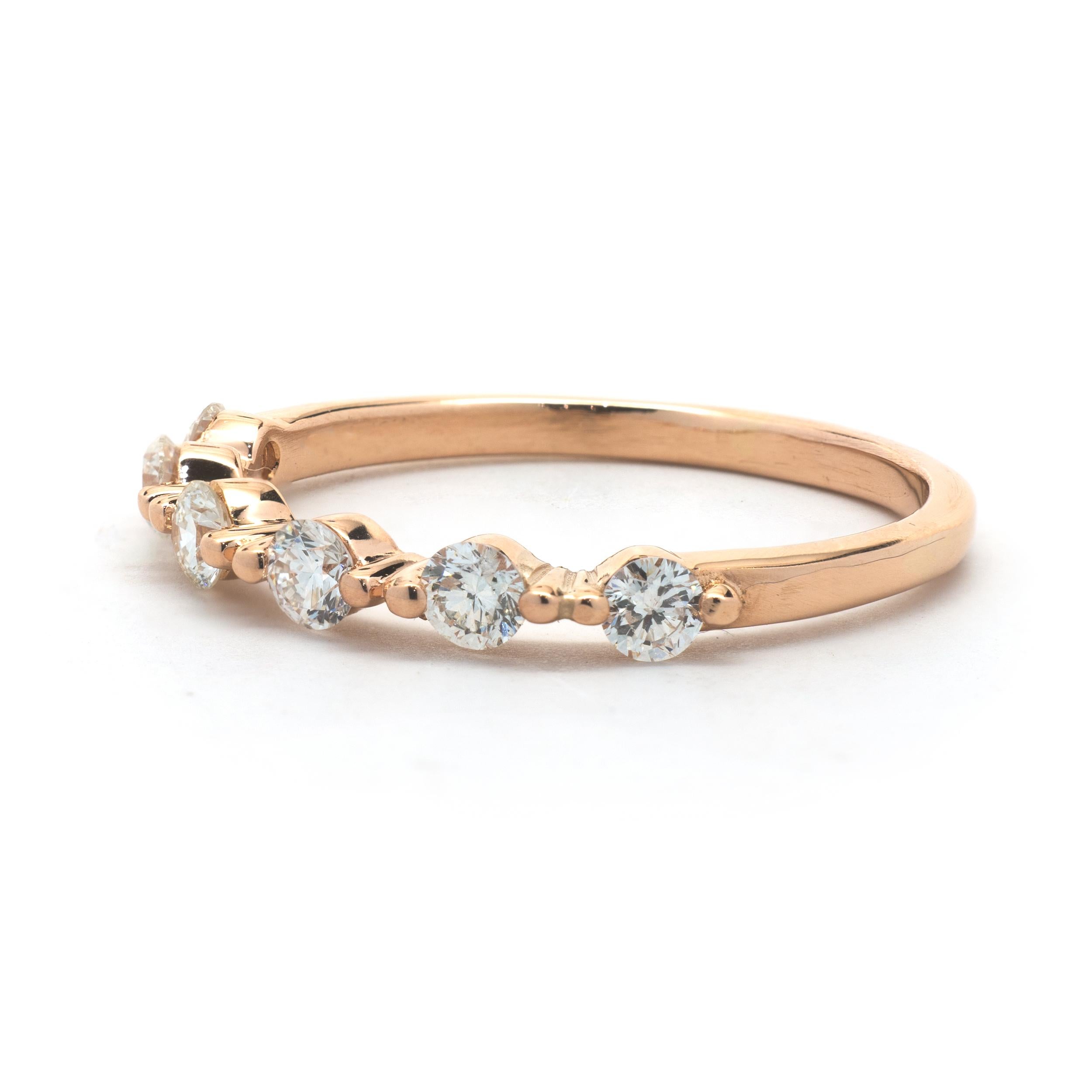 Taglio rotondo 14 Karat Rose Gold Diamond Band