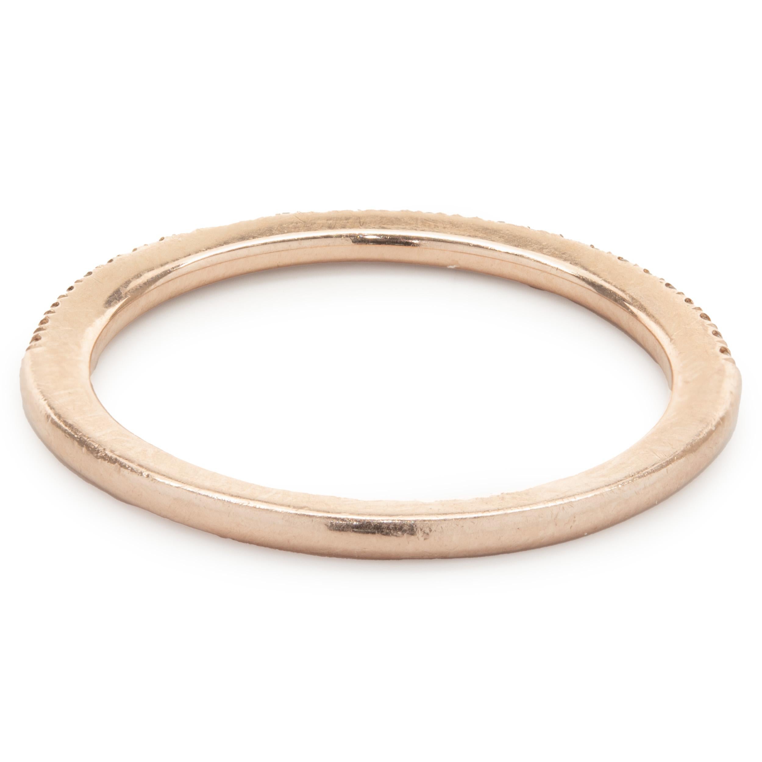 Taglio rotondo Fascia di diamanti in oro rosa 14 carati in vendita