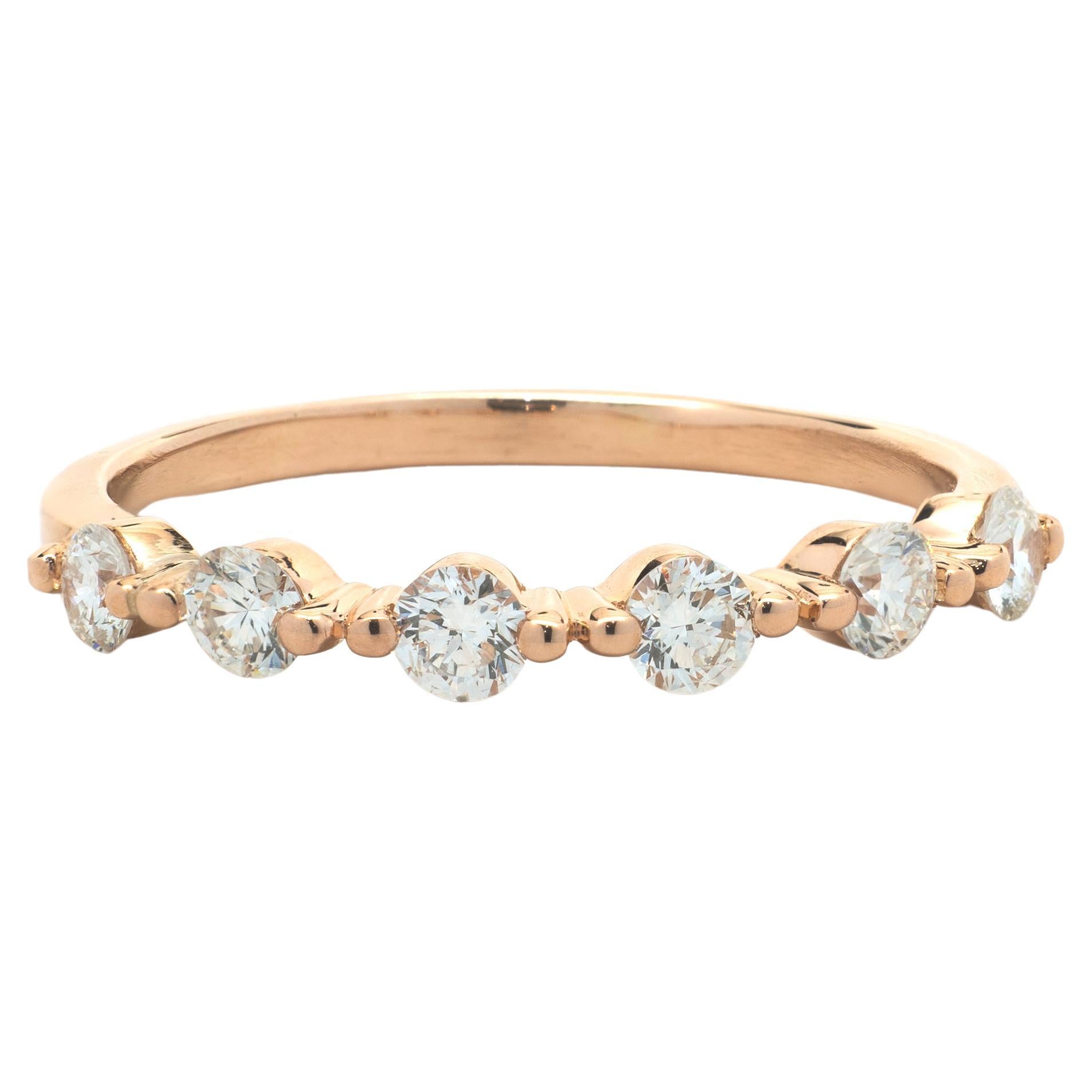 14 Karat Rose Gold Diamond Band
