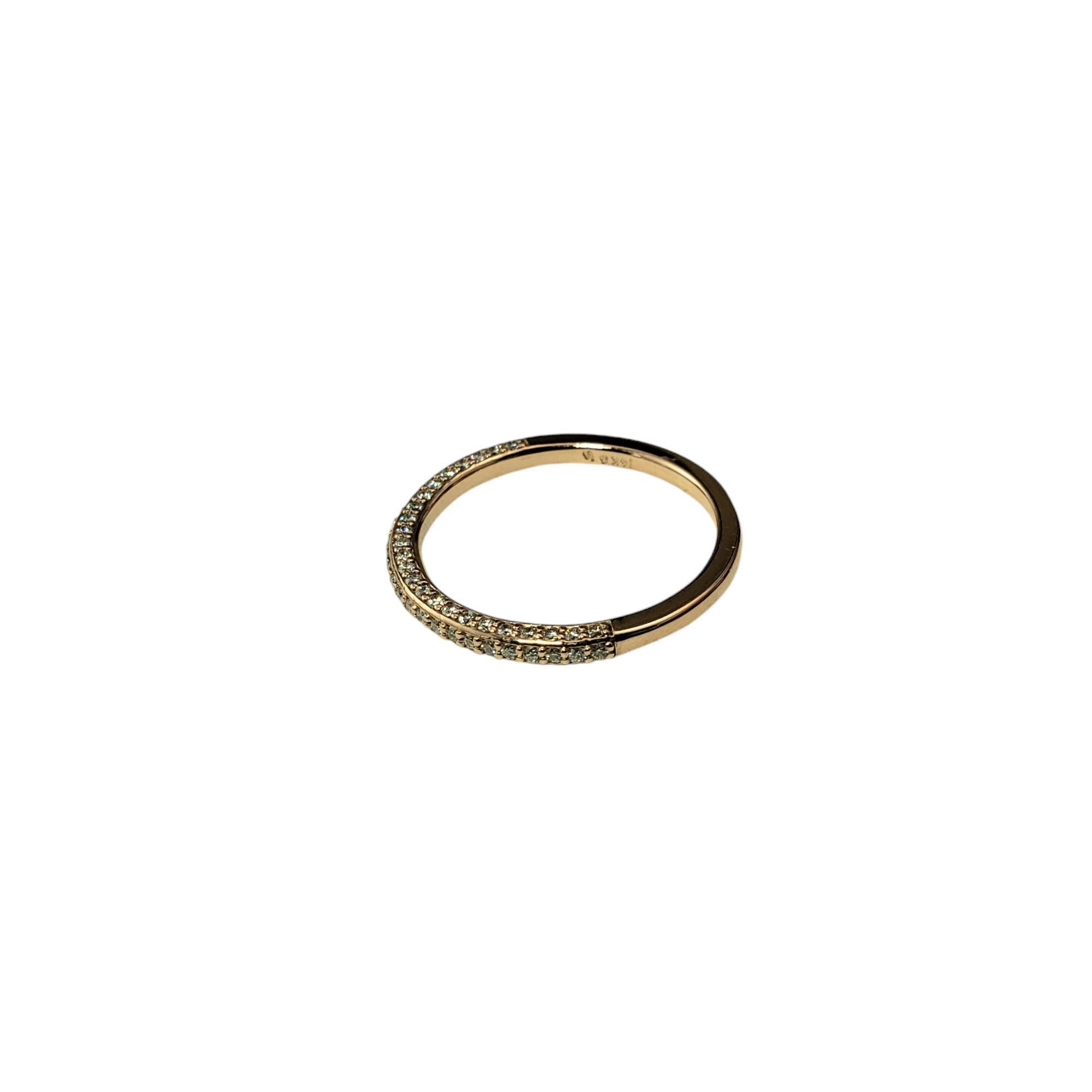 Anello con diamante in oro rosa 14 carati misura 7,25 #18970 In condizioni buone in vendita a Washington Depot, CT