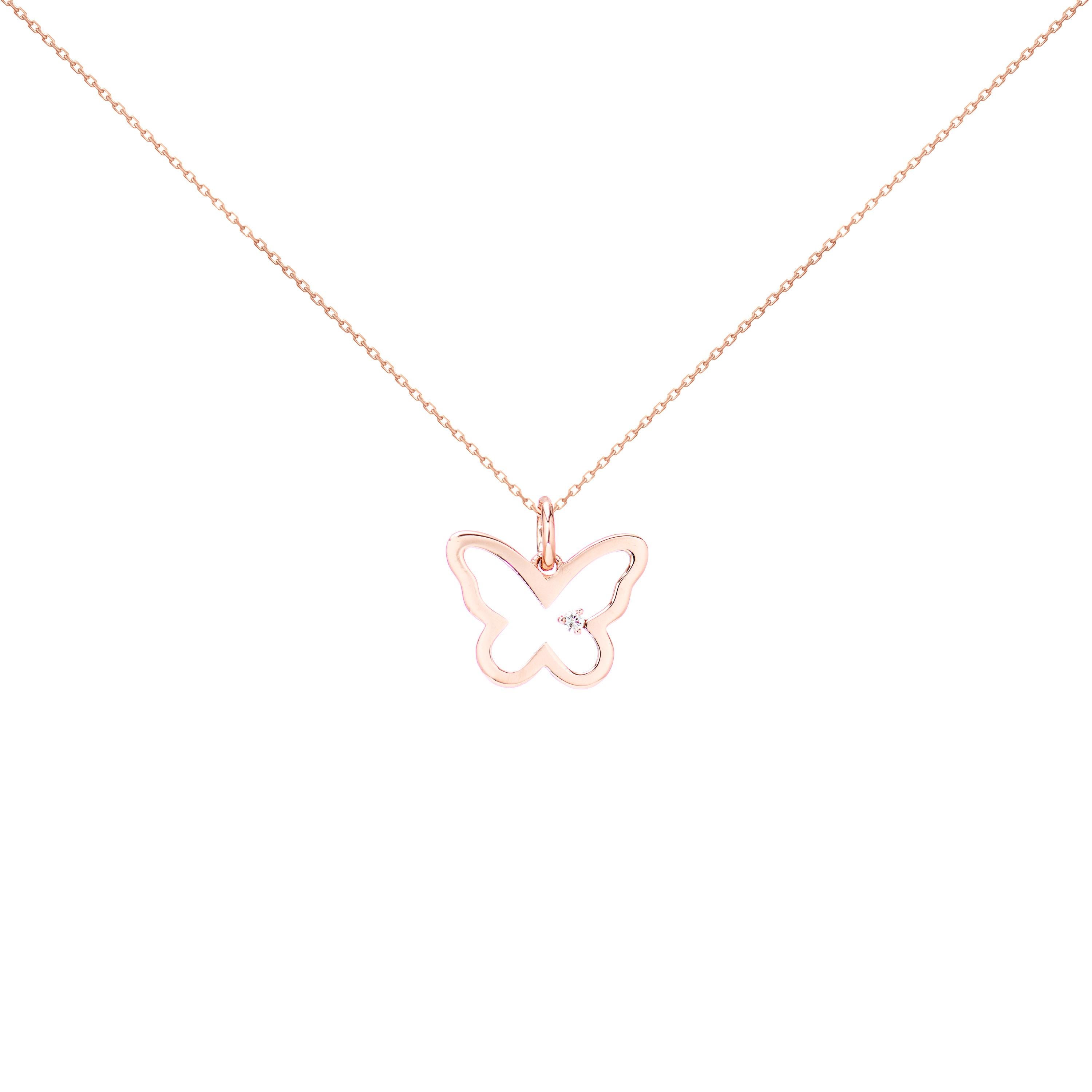 AS29
14kt rose gold diamond Butterfly necklace
Your wings already exist, all you have to do is fly. Boasting a 14kt rose gold construction and adorned with a diamond, this Butterfly necklace from AS29 can give you a little help. Fly