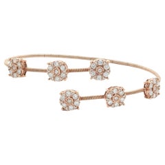 14 Karat Rose Gold Diamond Bypass Bracelet