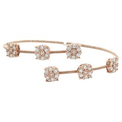 14 Karat Rose Gold Diamond Bypass Bracelet