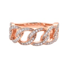 14 Karat Rose Gold Diamond Circle Link Band