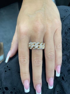 14 Karat Rose Gold Diamond Cuban Link Band 2.50 Carats 20 Grams