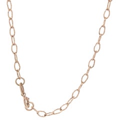 Collier à maillons ovales en or rose 14 carats avec diamants