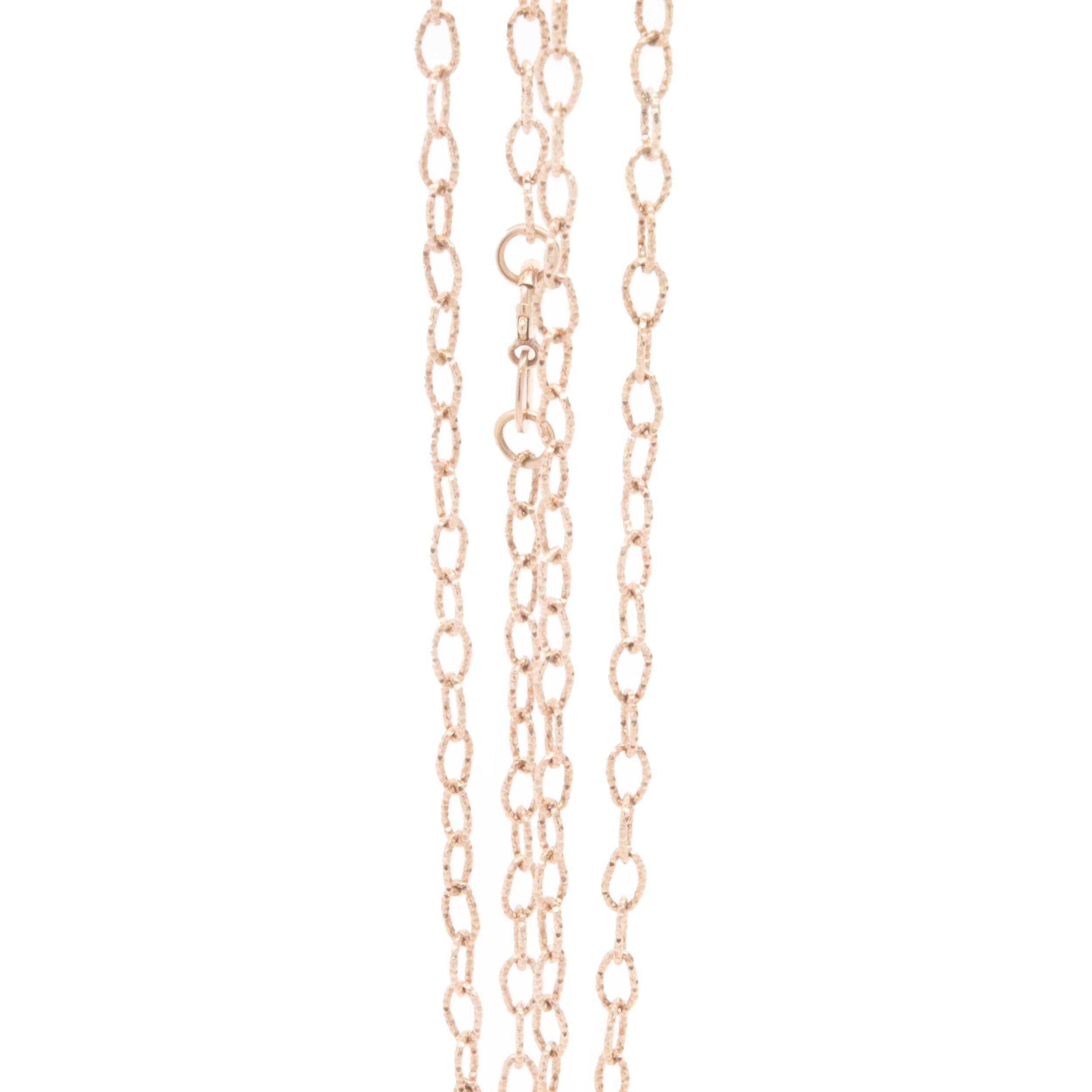 14 Karat Rose Gold Diamond Cut Oval Link Chain Necklace In Excellent Condition For Sale In Scottsdale, AZ