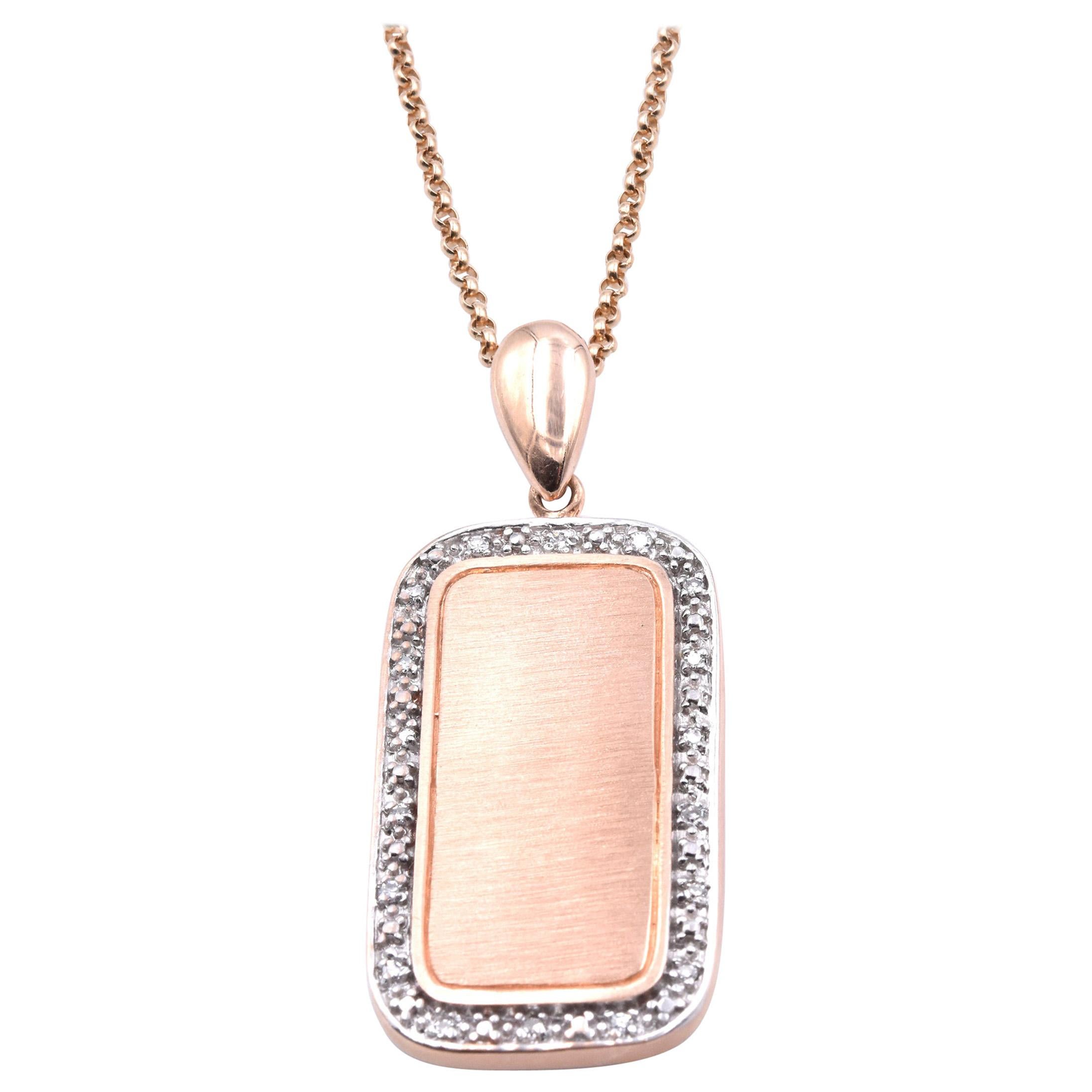 rose gold dog tag chain