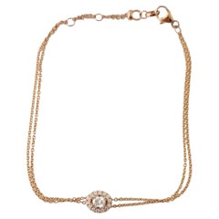 14 Karat Rose Gold Diamond Double Chain Bracelet #17713