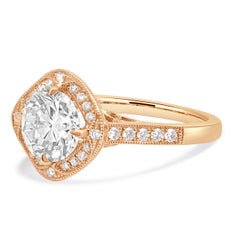 14 Karat Rose Gold Diamond Engagement Ring