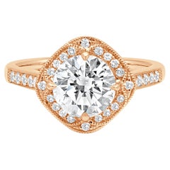 14 Karat Rose Gold Diamond Engagement Ring